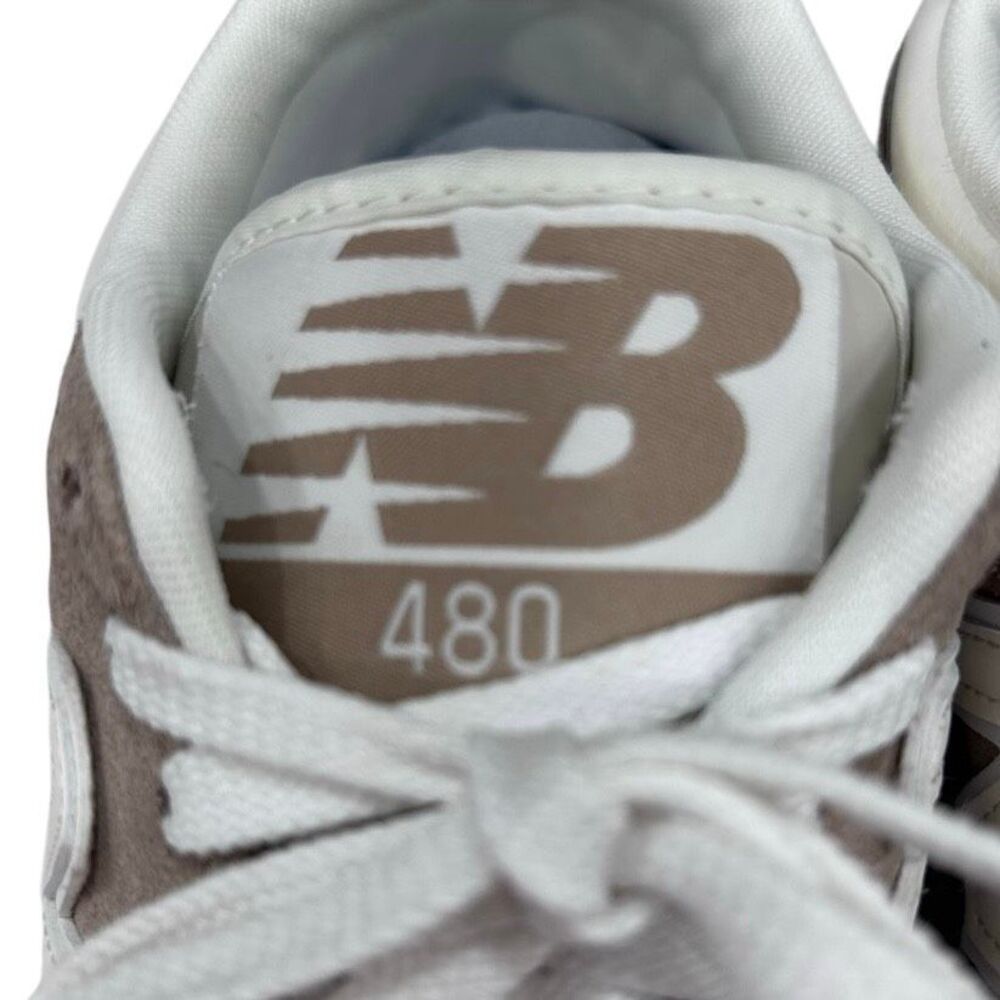 New Balance 480 Sneakers Unisex Sz W7/M5.5 Moonbeam Sea Salt Grey Layered Suede - Picture 7 of 10